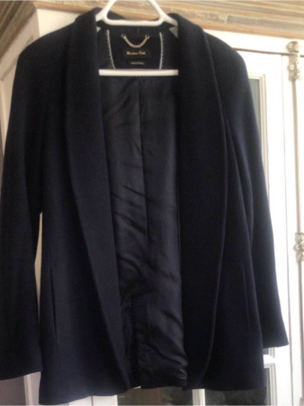 Massimo Dutti Navy Shawl Collar Jacket, M